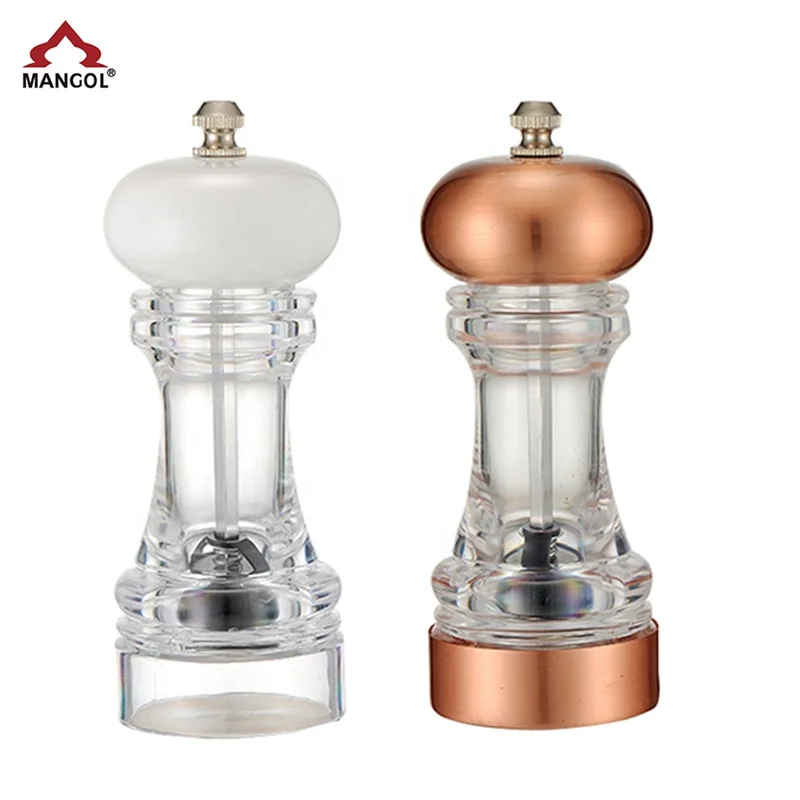 Popular Acrylic Manual pepper grinder mill with chess shape