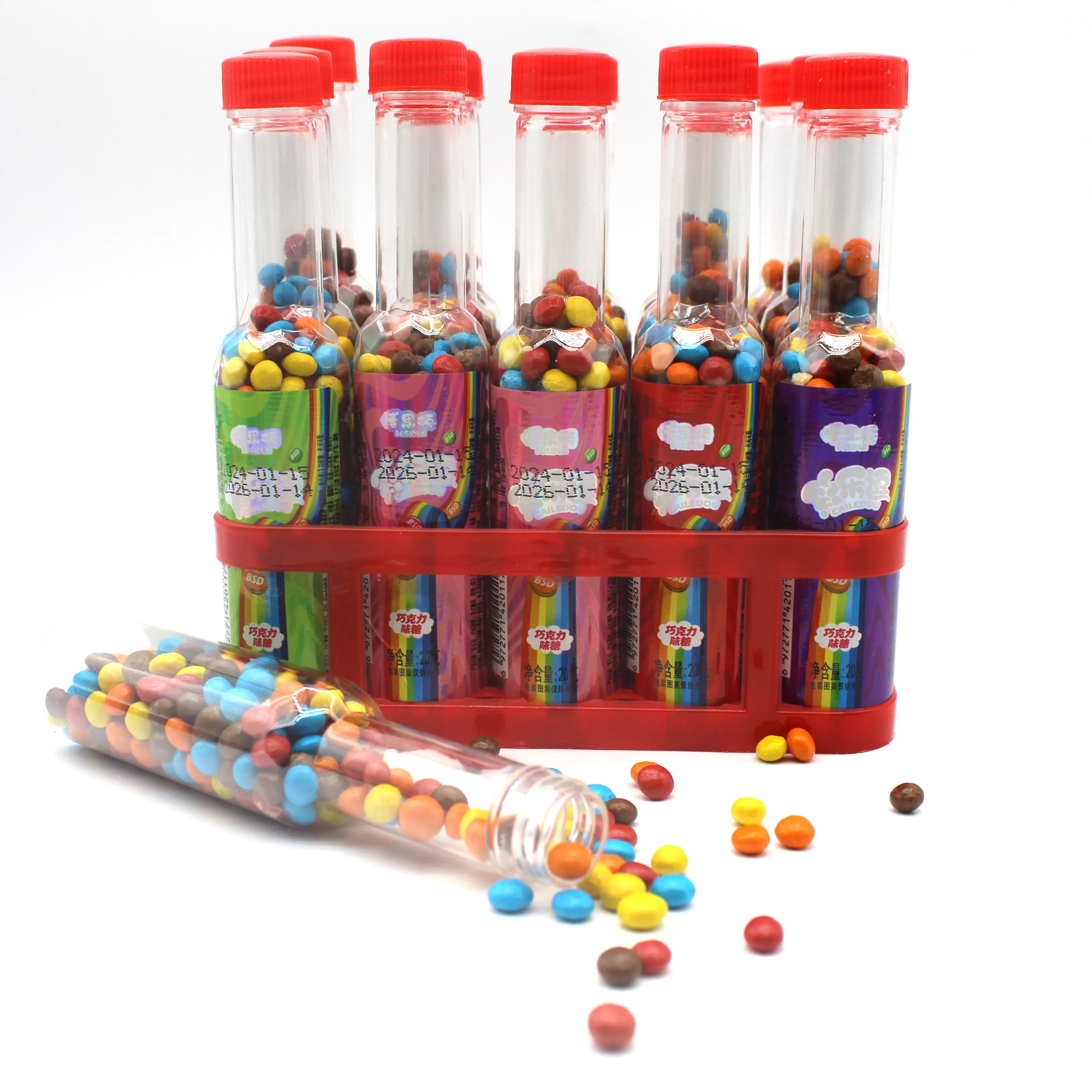 Wholesale Custom Halal Sweet Mixed Colored Jelly Beans Gummy Candy in Bottle