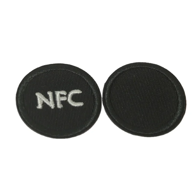 Flexible Fabric Soft Woven Custom Die Cut NFC Chipped T Shirt Labels For Authenticated