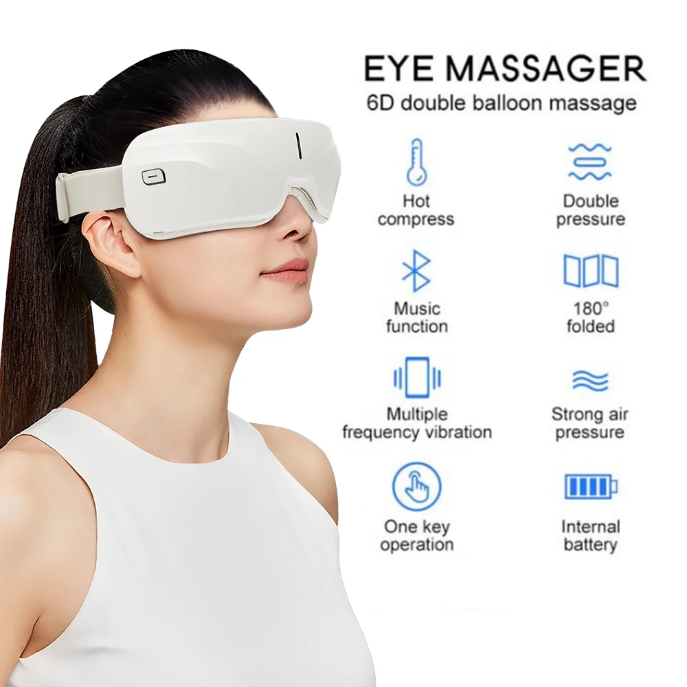 Lightweight Smart Home Hot Compress Vibration Mini Periocular Eye Massager Care Relax Stress Therapy Eye Massager