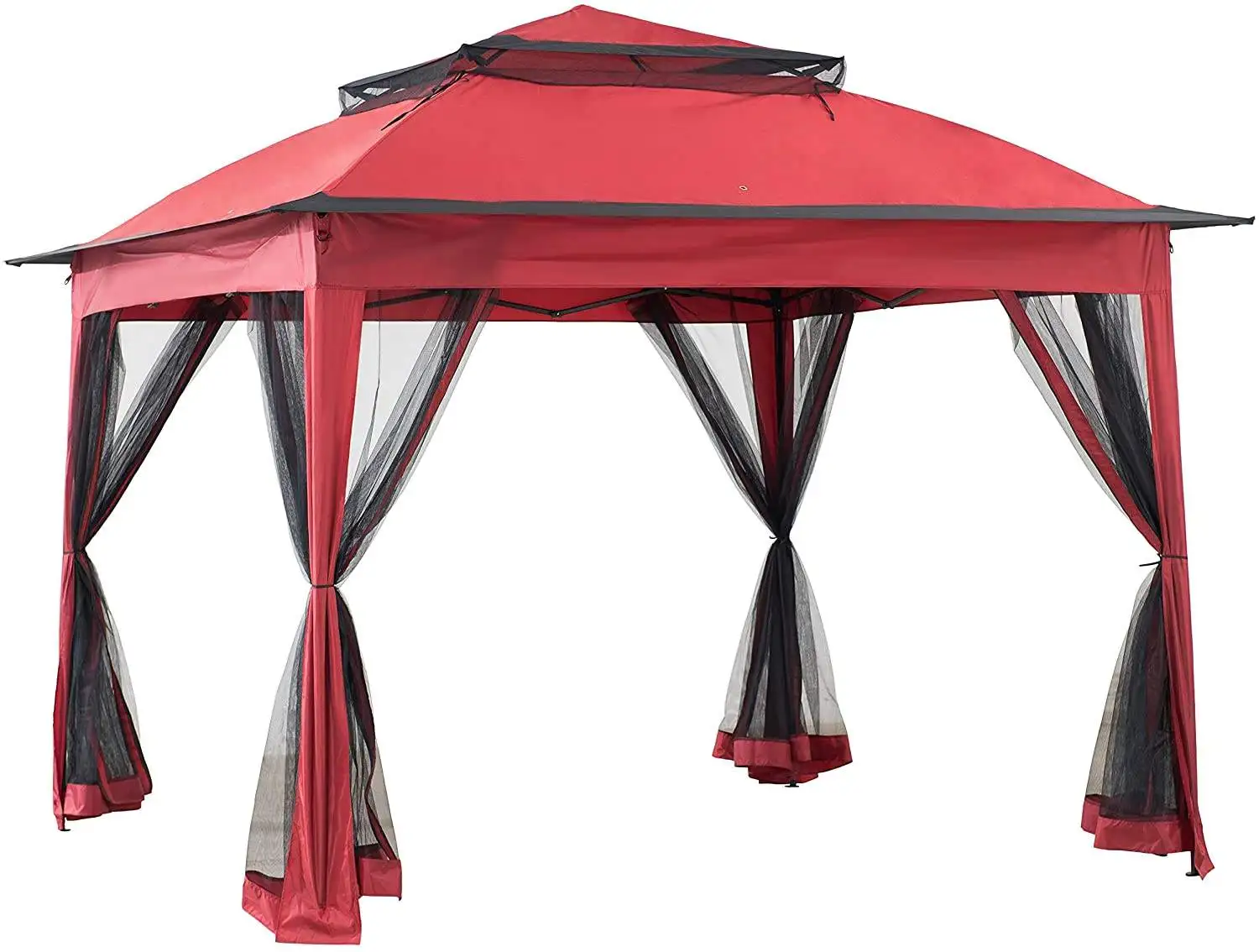 Outdoor Patio Garden Steel Easy Pop Up Gazebo with Mosquito Net Portable Awning Tent