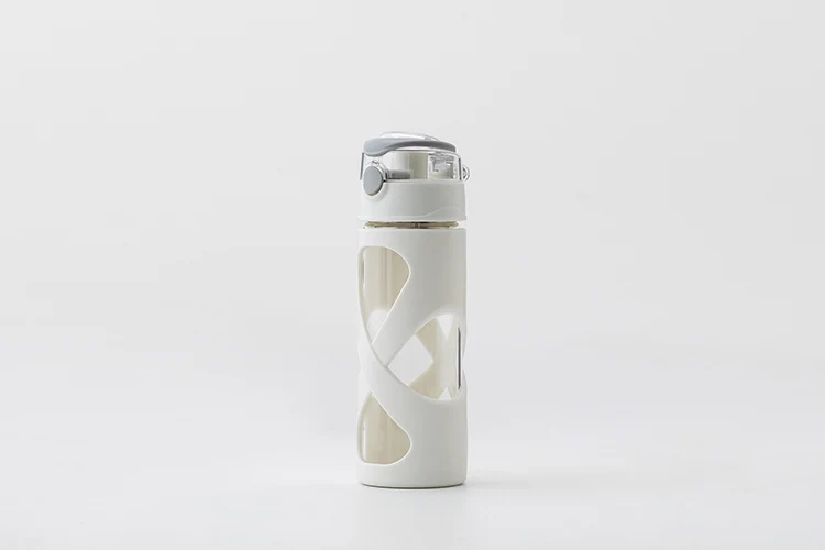 Unbreakable double wall bottle 500ml, borosilicate sports glass bottle water