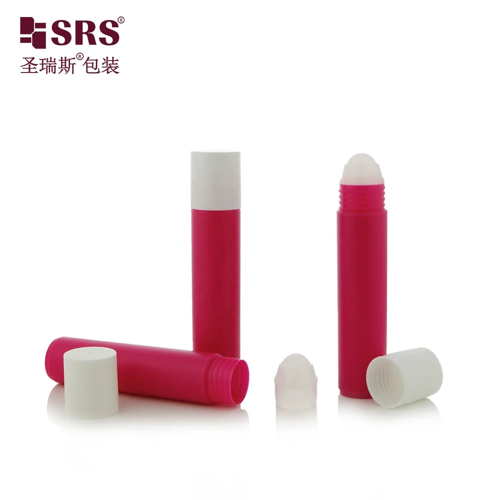 RPP(P)-35ML New Arrival Burgundy Colored Injection Empty Bottle with Big Plastic Roll on Ball Tip for Massage Gel