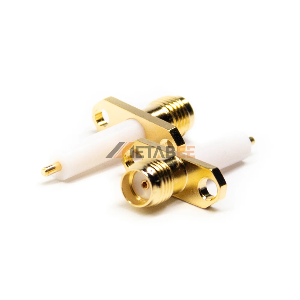 High-Quality RF Coaxial 2 Hole Flange SMA Connector for PCB