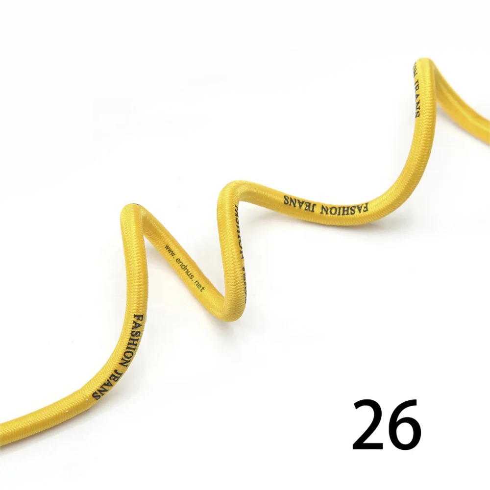 Custom Design Printed Logo Round Elastic Bungee Ropes Polyester Braided Shock Cords