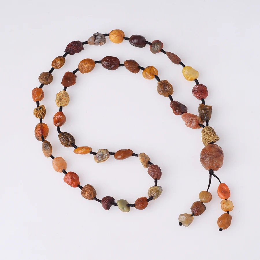 Ethnic Style Retro Crystal Colorful Jade Necklace Alxa Agate Pendant Gosses Bluff for Good Fortune Lucky And Wealth For Women