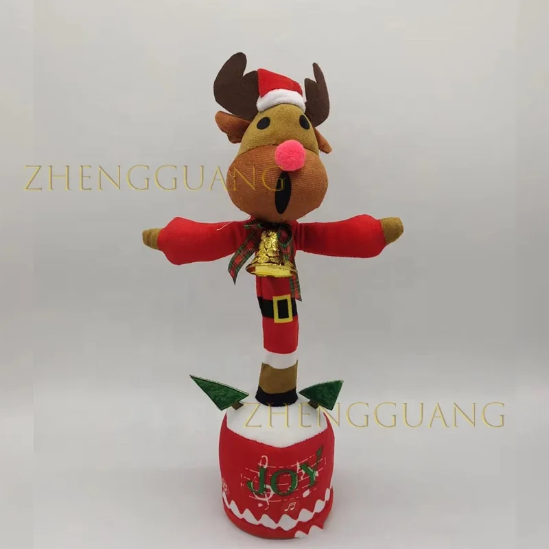 Zhengguang Christmas Hot Selling Soft Plush Christmas Cactus Electric Talking Singing Dancing Plush Toys Cactus Toy