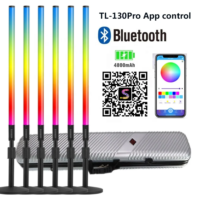 6 Sets TL-130Pro Smart Synkitt APP Control Rgb Led Mood Light Color Neon Light Bar For Party Dj Studio Video Stand Light