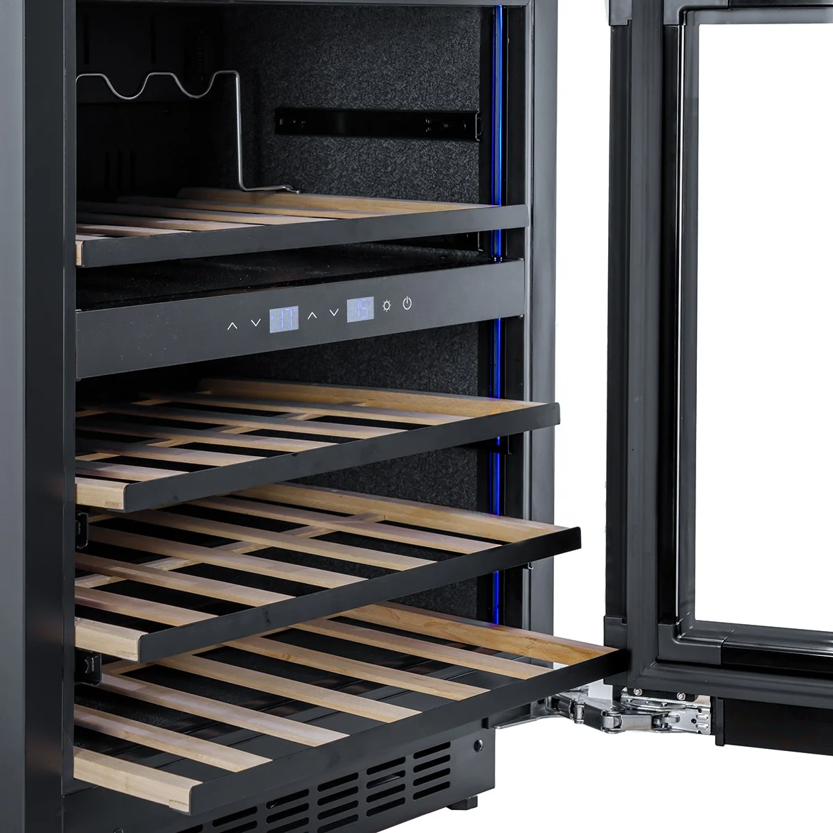 Wholesale Hot Sale 118L 34 Bottles Dual Zone Wine Refrigerator Cooler Fridges Storage Display Wine Cabinet for Hotel Home Office