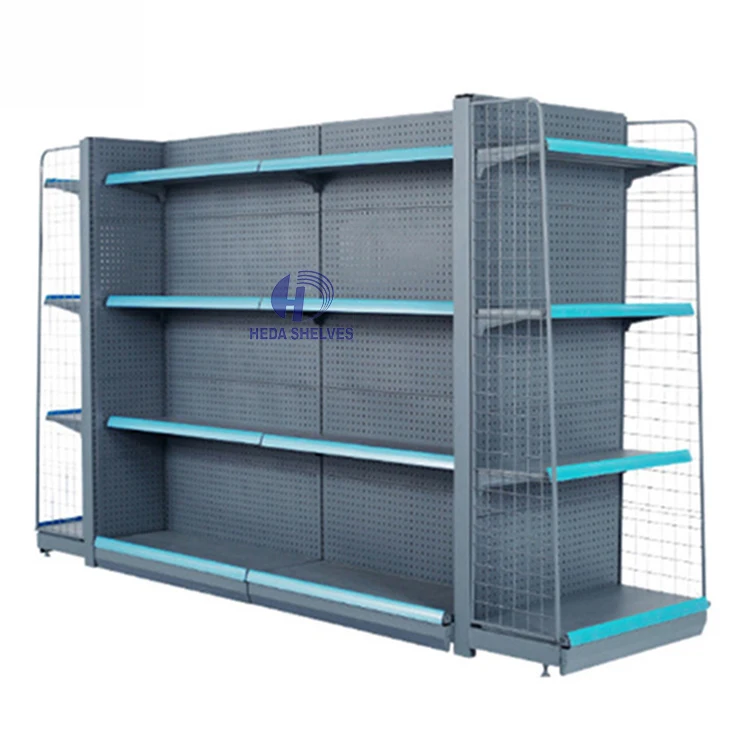 Wholesale Freestanding Gondola Wire Shelving Unit Convenience Store Rack For Sale