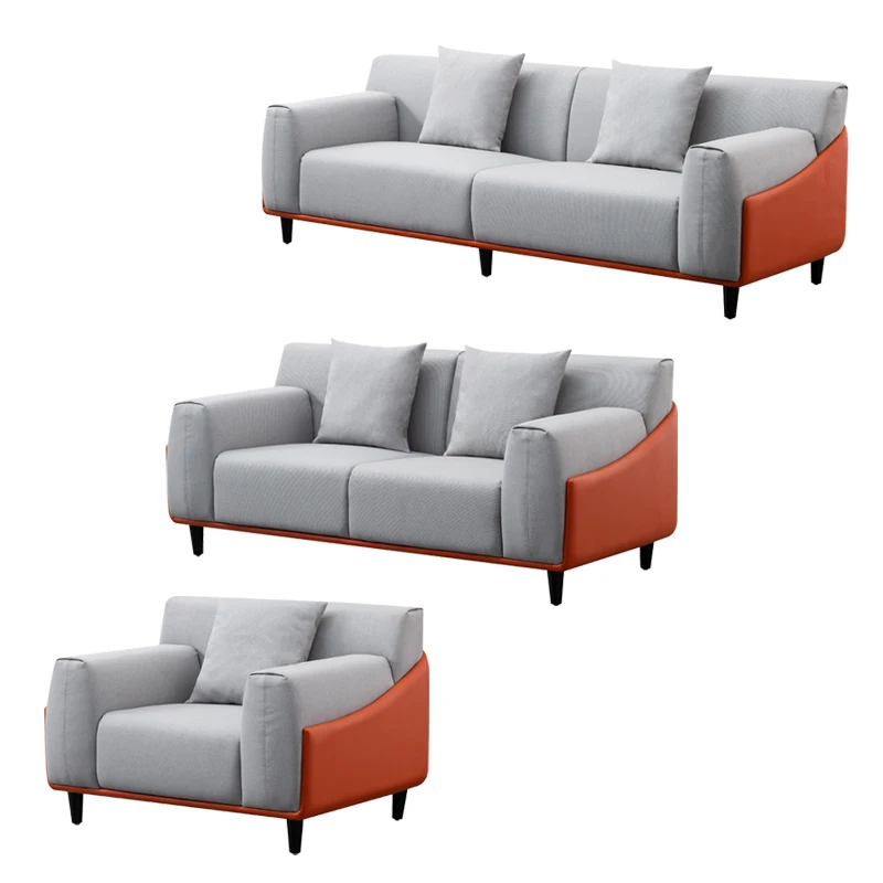 Home Hotel Living Room Furniture Sofas Sectionals Living Room Leather Fabric Upholstered Sofa Set Wooden Frame Lounge Sofa