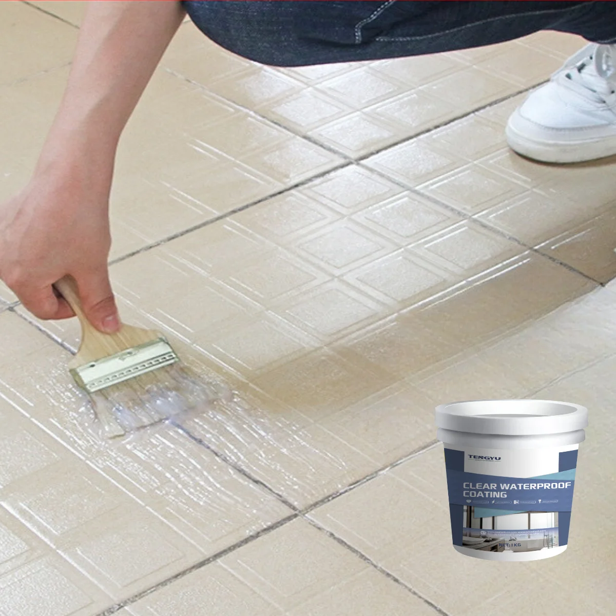 Factory price 100g 300g 1kg 20kg invisible water based clear acrylic waterproof coating for tiles
