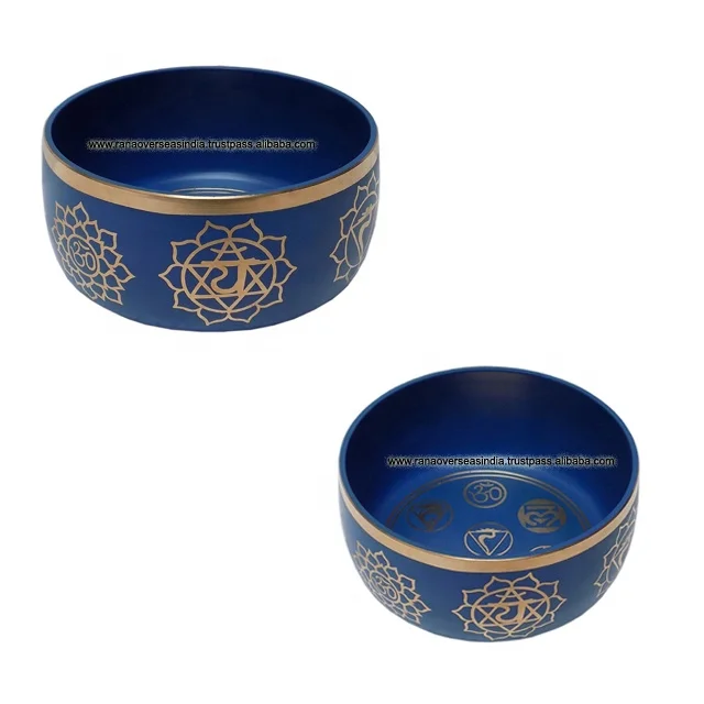  Тибетская медитационная чакра семь чакр 6 дюймов Поющая чаша с цветочным дизайном жизни