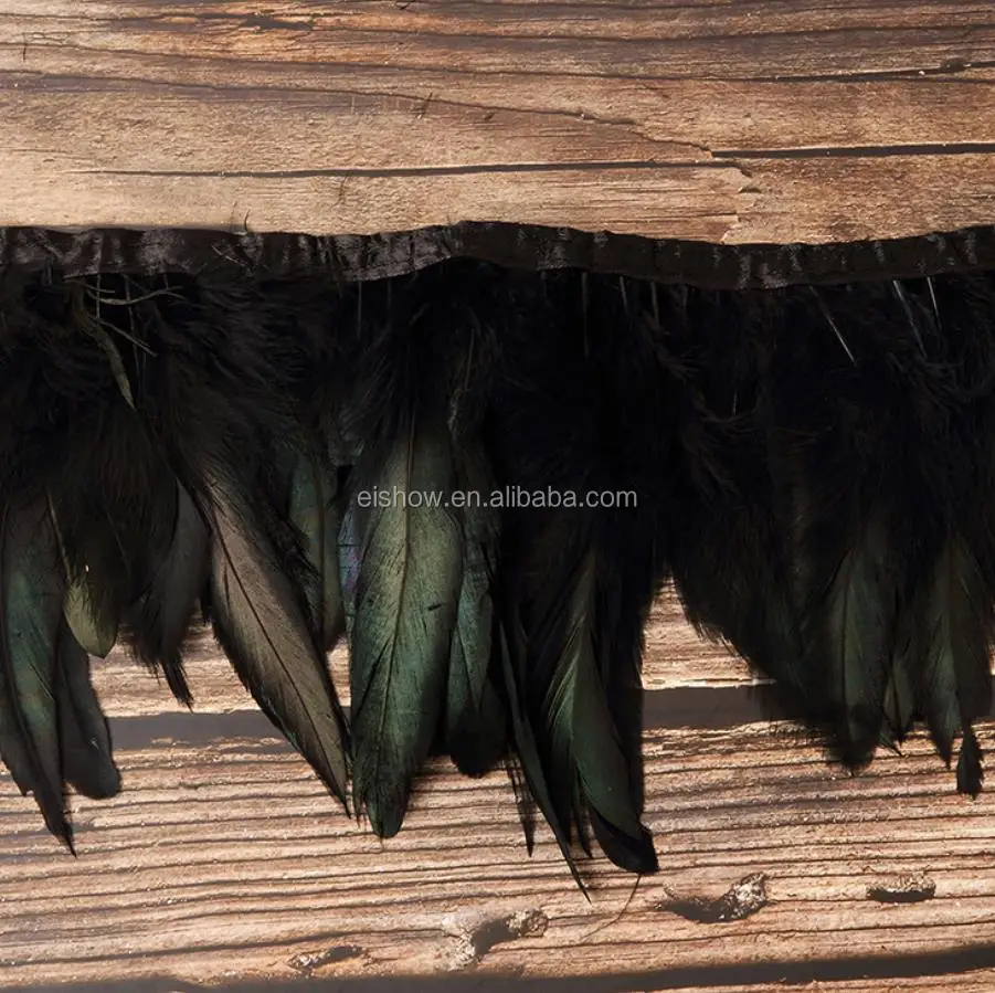 hot sale chicken material black feather trim for dance dress