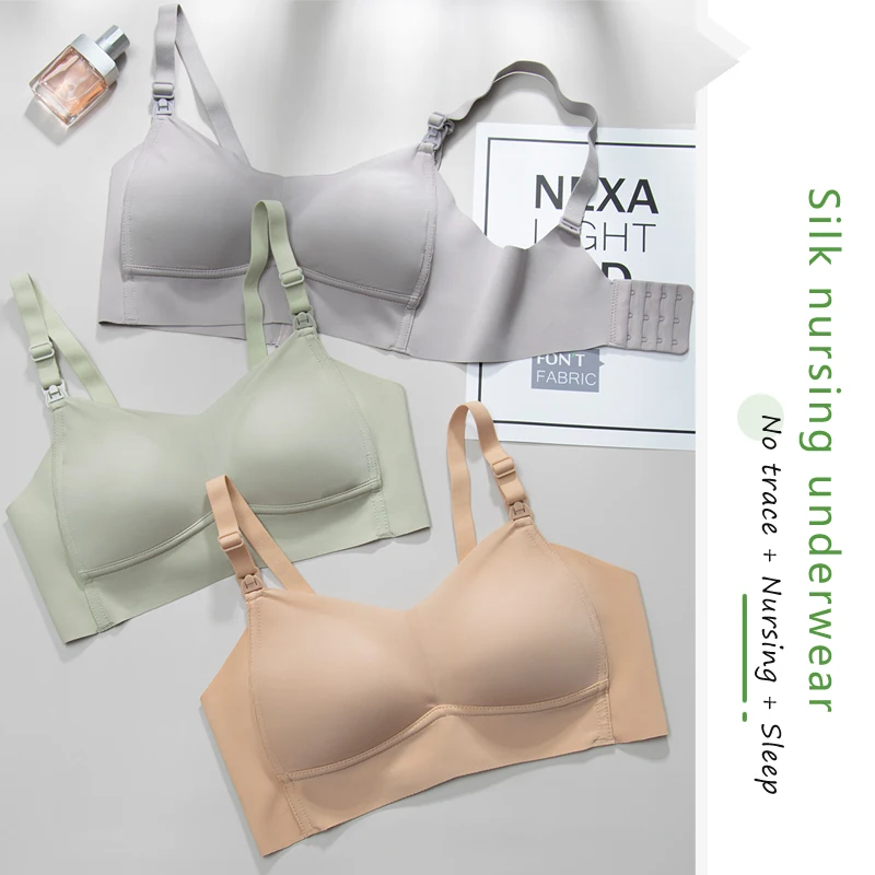 Wholesale Logo Custom Breathable Double Open Pregnancy Mommy Maternity Brassiere Nursing Breastfeeding Bra for Women