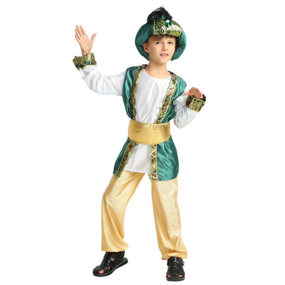 Boys Halloween Arab Prince Aladdin Costume Set Halloween Purim Cosplay Costume