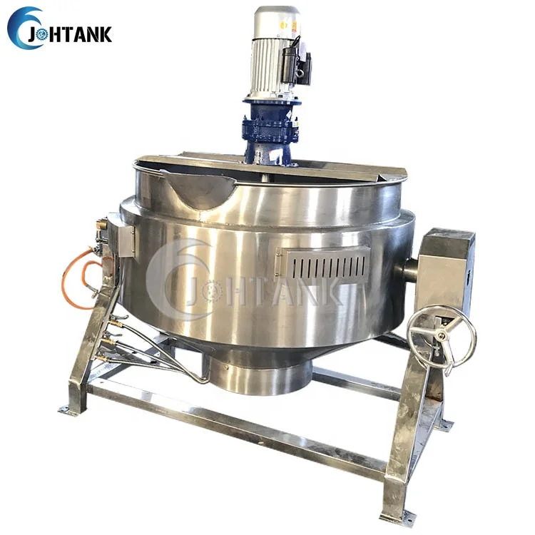 Jam Tomato Pizza Sauce Cooking pot with mixer COmmercial  500L Capacity  Automatic Tilting Stirrable Jacketed kettle