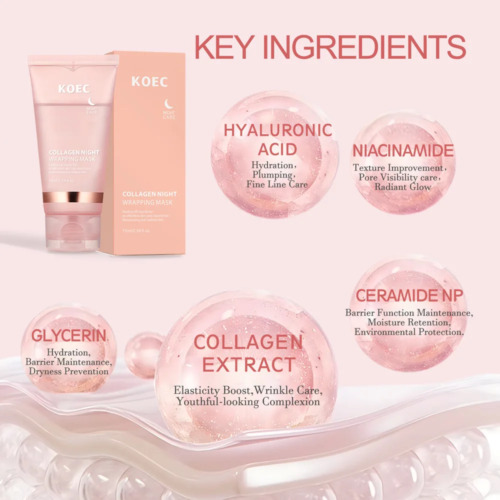 Collagen Tear-OffMask Light CollagenMask Hydrates Moisturizes Anti-wrinkle brightens Skin PeelMask Skin Care Beauty Health