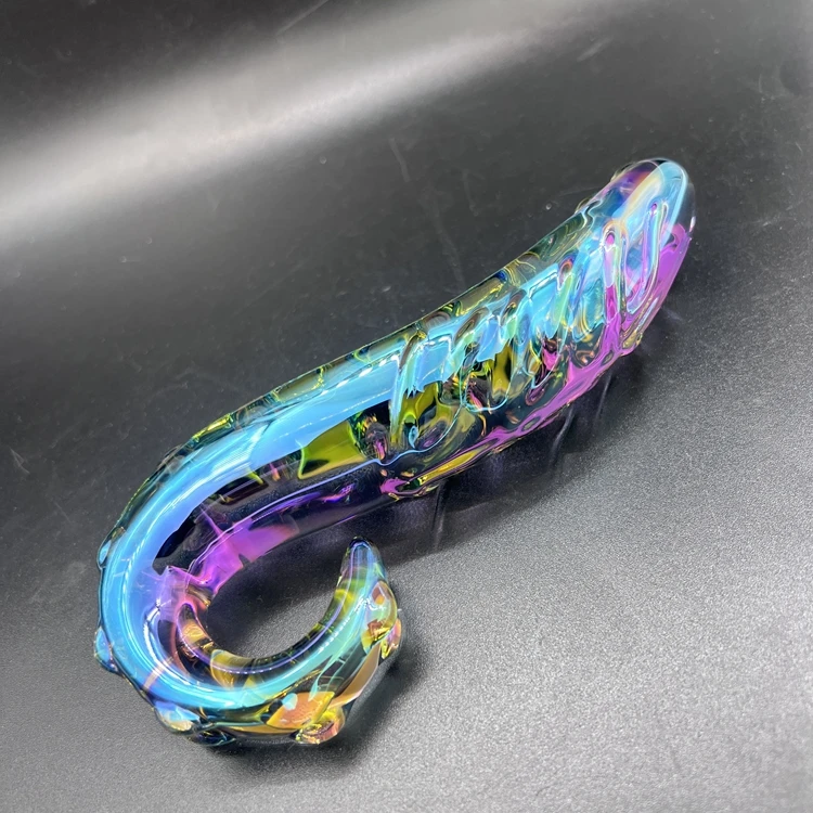Wholesale hippocampal shape extremely big thick glass dildo sex toys