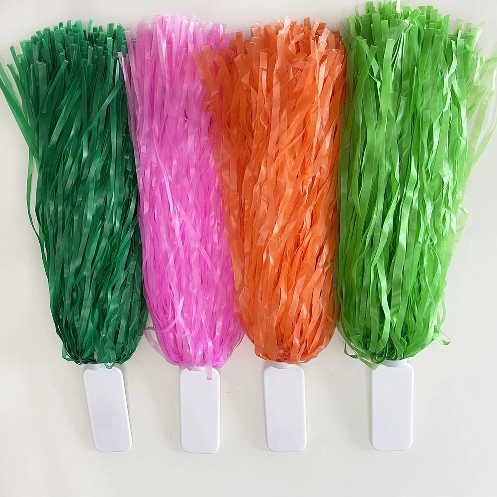 Factory direct sell Cheerleading Squad Spirited Fun Poms Pompoms flat handle for Party Dance Sports