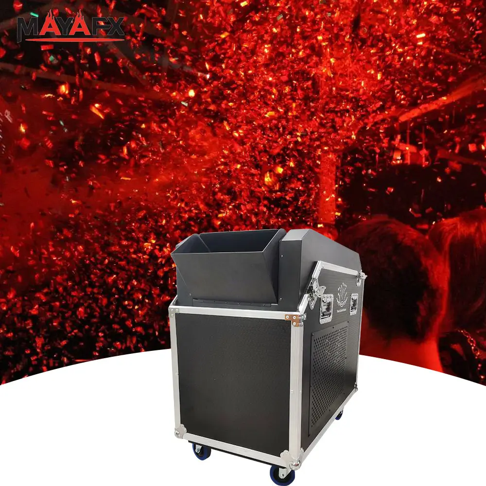 electric cannon rainbow stage petal flower dmx remote control color paper confetti throwing machine