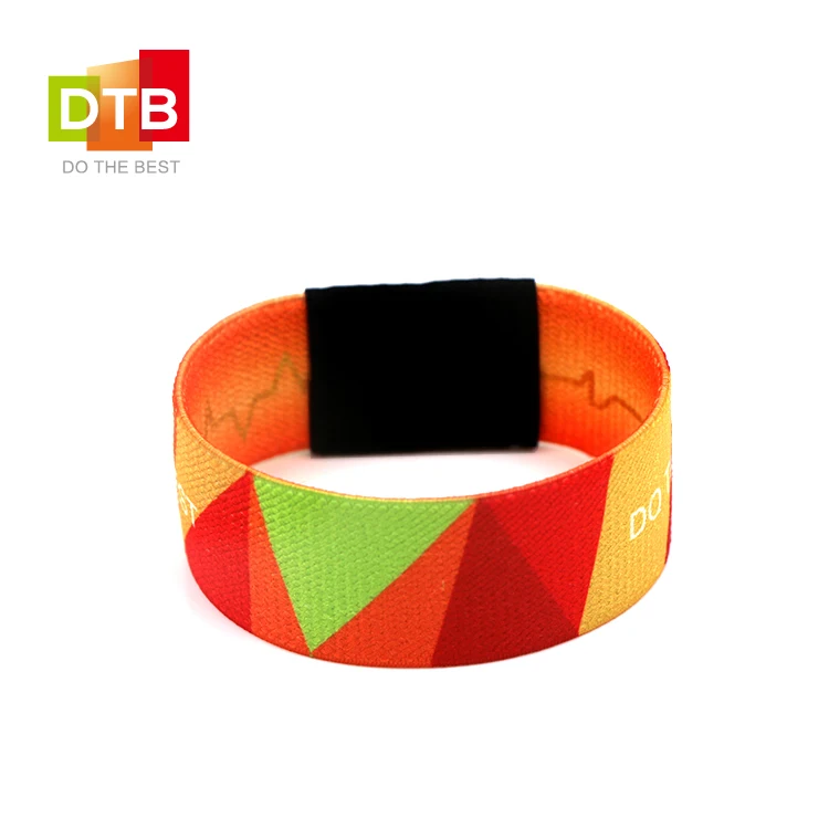 Mifare Ultralight C Nfc Elastic Custom Fabric Wristband for Event Polyester Passive Full Color Printing MINI Tag >10 Years DTB