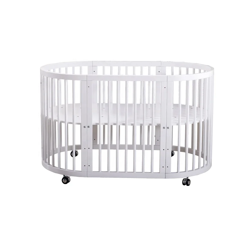 High Quality Natural Pine Wood Baby Cradle Bed Swing Crib Cot