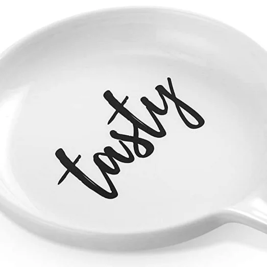 Over sized Spoon Rest for Kitchen Counter - 1 Pack - White Ceramic Farmhouse Design for Cooking