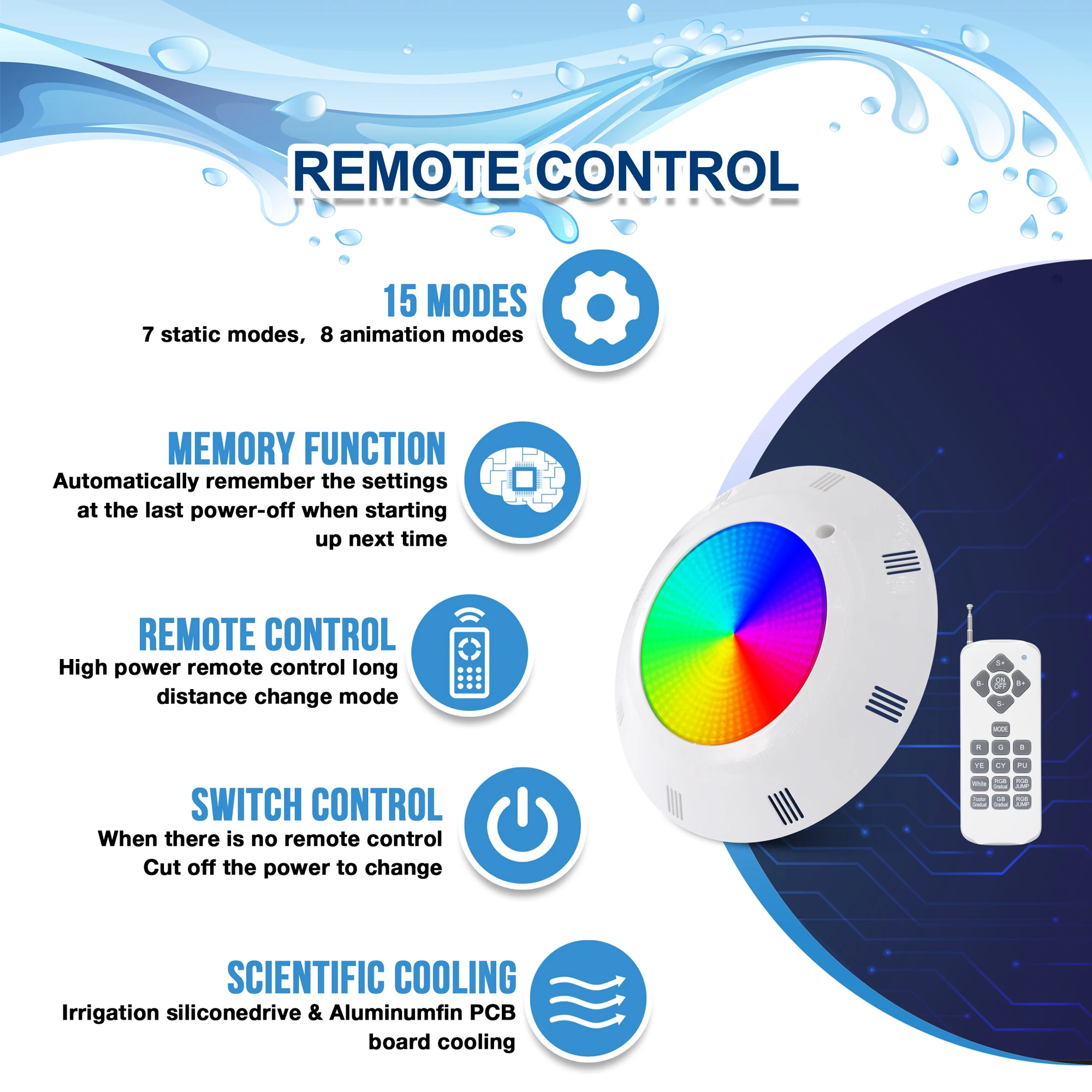 Floating Underwater Light Swimming Pool Lights LED Bulb Lamp Christmas Decoration RGB Wireless Remote Control Underwater Party