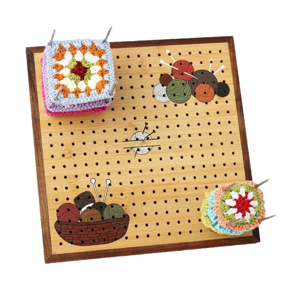 Crochet Blocking Board -Crochet Gift for Granny Square Lovers-Bamboo Blocking Board for Knitting Crochet