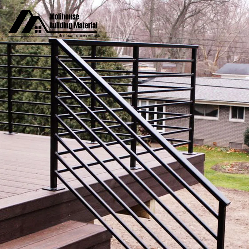 Hot Sale Outdoor Railing Stainless Steel Wire Metal Stair Railing Balustrades Handrails Tube Railing Balcony Baluster