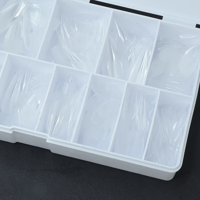 Wholesales Transparent Nail Patches Finished Soft Gel Tips French Tip Full Cover Custom Press On Nails