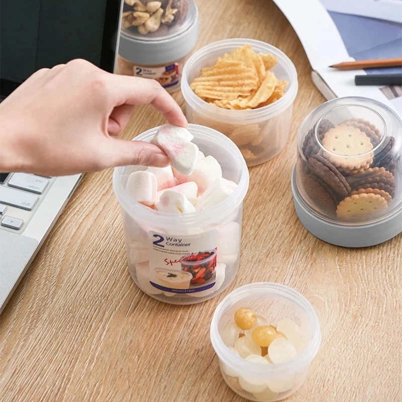 Breakfast On The Go Cups Cereal Milk Container Double Sealed Compartment Airtight Food Storage Containers Cup-type Storage Box