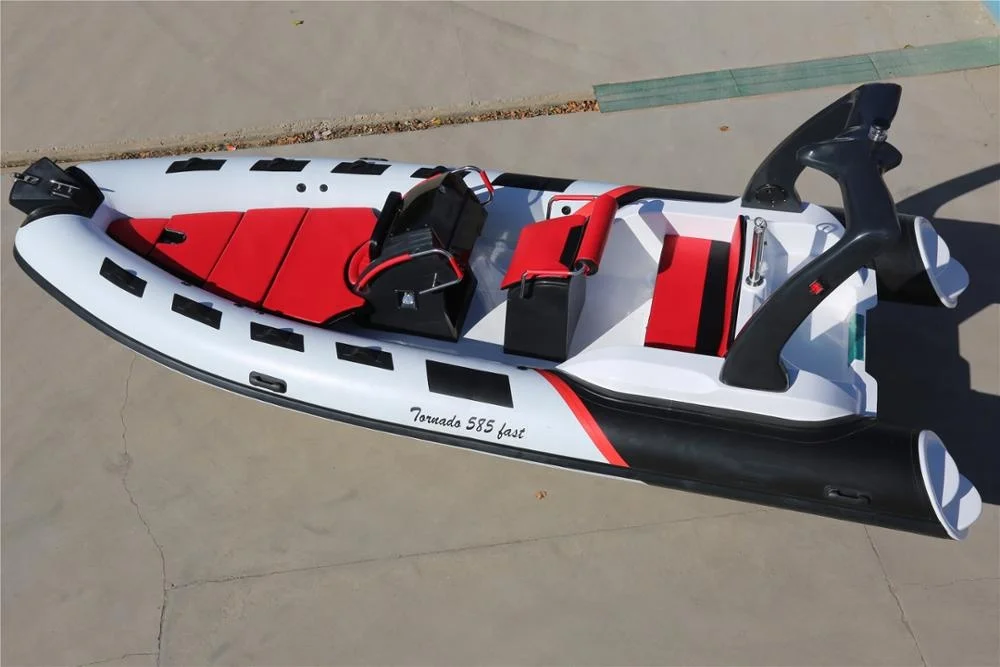 CE 19ft RIB Boat Fishing Boat 580 China with 115hp Outboard Engine Fiberglass RIB Floor 0.9/1.2mm Pvc/orca Hypalon 3-5years 52cm