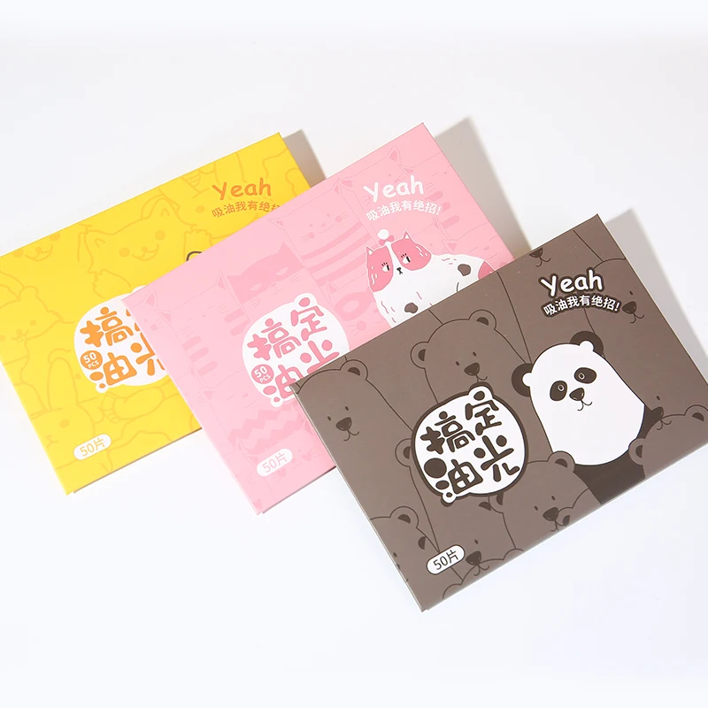 Lameila 50 Pcs Oil Blotting Paper Private Label Oem Facial Oil Absorbing Sheets Portable Wood Pulp Oil Absorbing Paper A612-A623