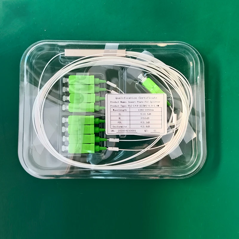 Fiber Optical PLC Splitter  Mini steel tube bare fiber splitter with 1x4 1x8 1x16 1x32 SC/UPC SC/APC
