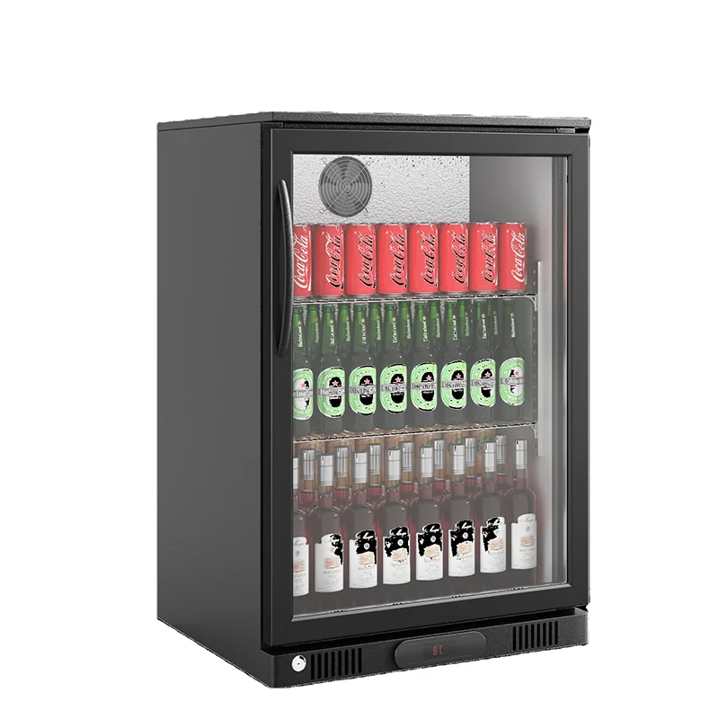 wholesale commercial beer fridge 138L Transparent Black Bar Beer Chiller Bottle Display showcase Fridge