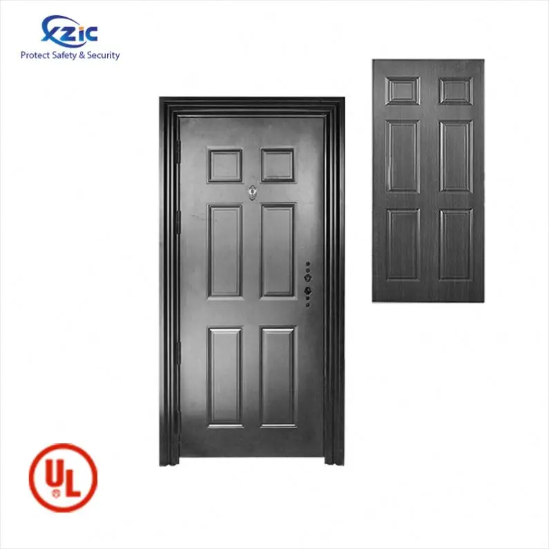 Exterior Mahogany Solid Wood Door Front Entry Door With Metal Strips