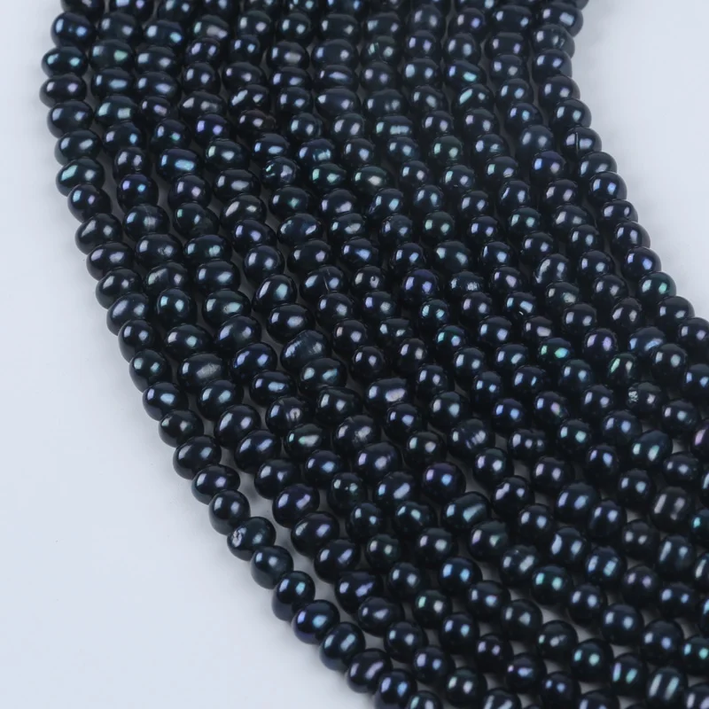 5-6mm Manufacturers Wholesale Natural Freshwater Black Potato Pearl Beads For Diy Bracelet Necklace