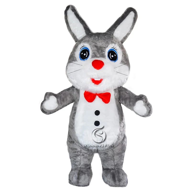 Running Fun 2m 2.6m adult size colorful plush inflatable rabbit character cartoon suit cosplay bunny mascot costume for sale