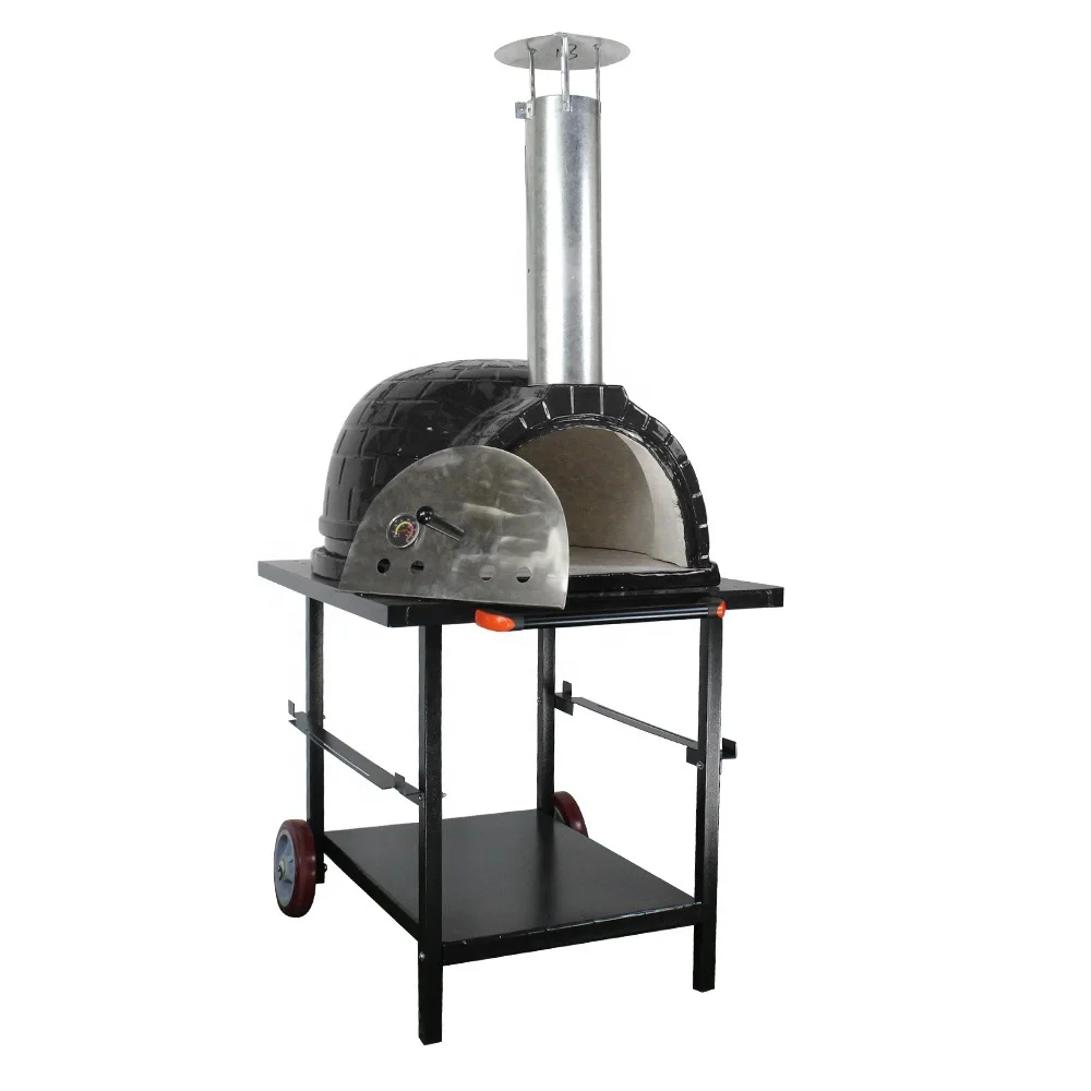 mosaic portable versatile charcoal ceramic tabletop stone base outdoor wood fired pizza oven kamado