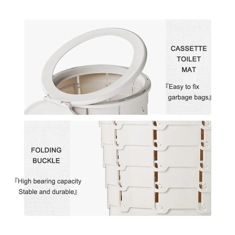 Folding toilet with lid Camping trash can The retractable on-board portable is an emergency toilet Portable toilet with cover