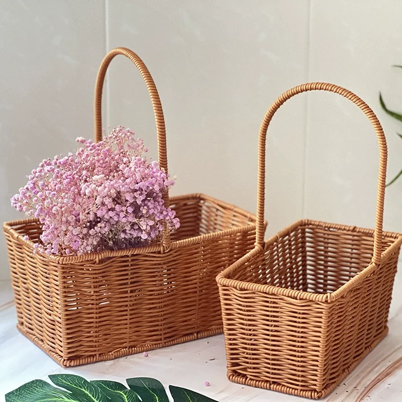 Wholesale Picnic Basket Set Baskets Rattan Handmade Woven Insulated Food Kids Plastic Cheese And Wine Decorative Gift