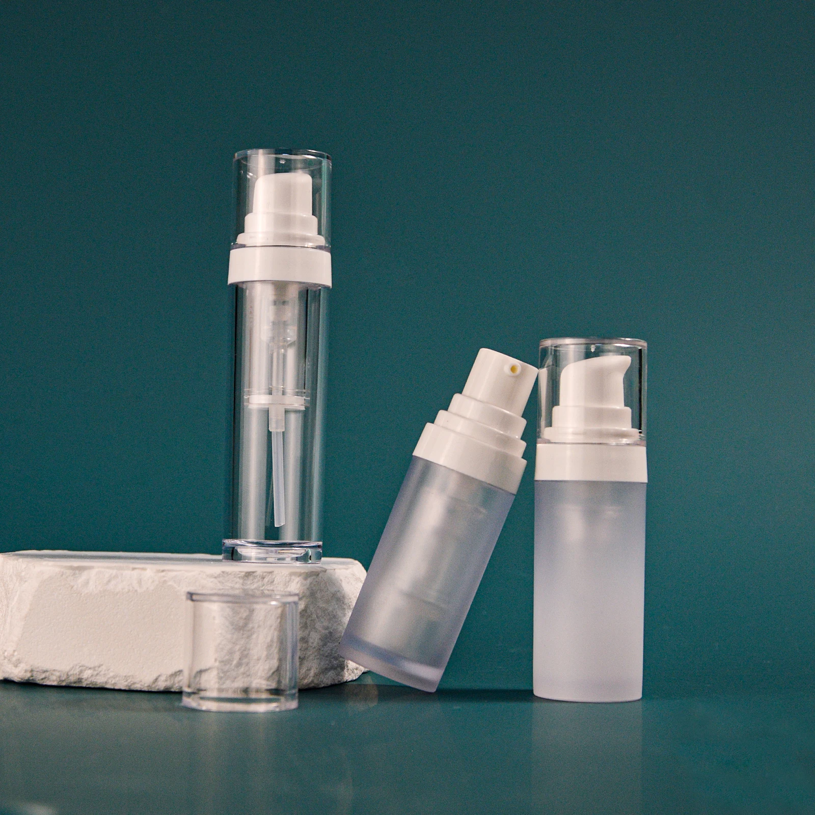 Double Chamber Bottle Powder Oil Mixing Bottle With Pump Water Powder Separation Freeze-dried Powder Two-in-one Mixing Bottle