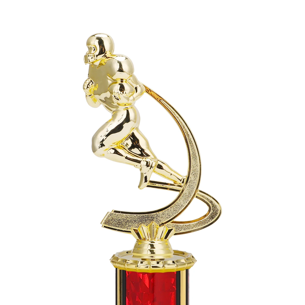 Good Sales UV Printed Gold Plated Plastic Trophy with Marble Base Award Cup for American Football Rugby Competition DL24