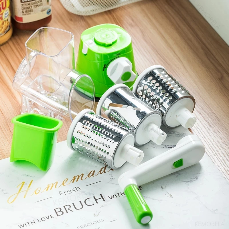 Mandoline Spiral Slicer Drum Grater Fast Fruit Cutter Cheese Grater Manual Hand Speedy Safe Vegetables Chopper