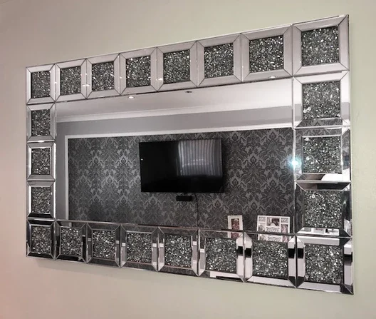 Оптовая продажа, мебель для гостиной, зеркальное настенное зеркало со стразами