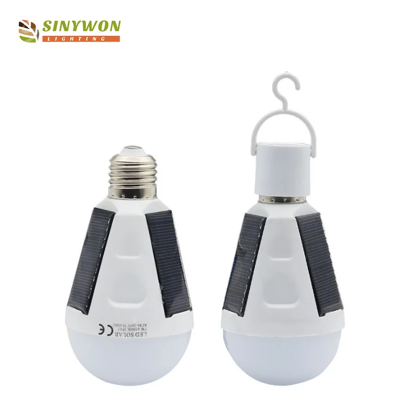 LED Lamp 7W 12W Rechargeable Solar Emergency Smart light bulb