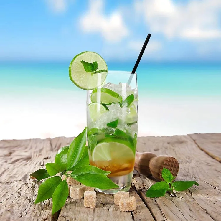 Hot sale High quality disposable biodegradable black paper drinking straws for cocktail party