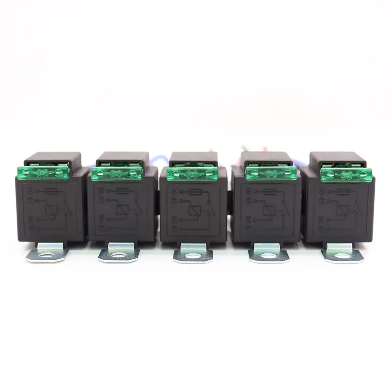 5 Pack KKA-A4F 30A Automotive Fused Relay with Harness 12V 4pin JD1912 for Motor Vehicle